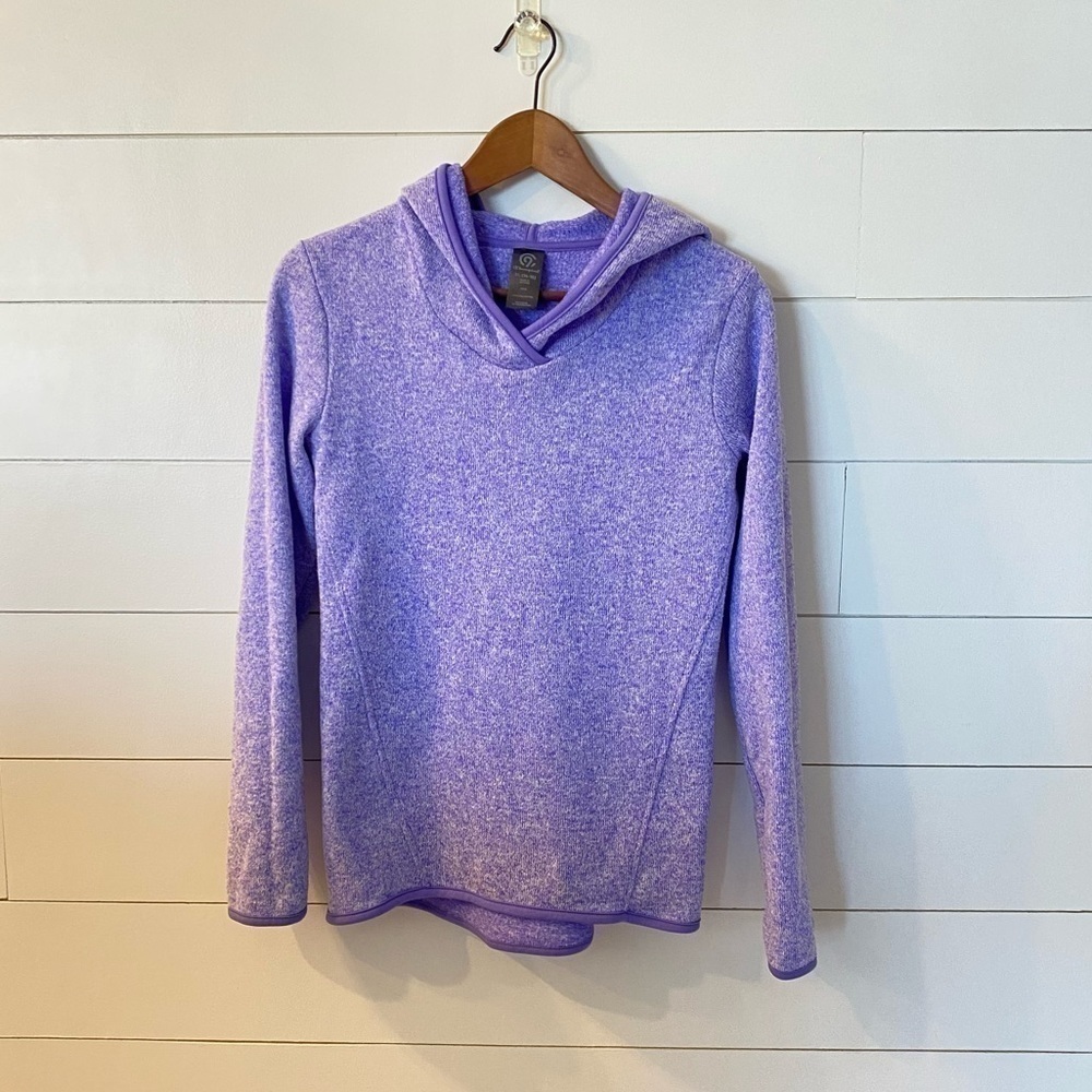 Girls C9 champion hooded long sleeve sweatshirt size XL 14-16 purple